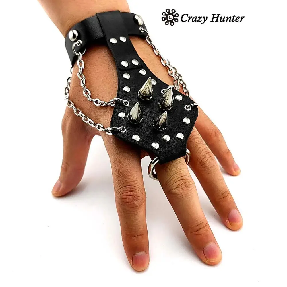 Punk Studded Bracelet Mens Rock Biker Cuff Men/women adjustable B1