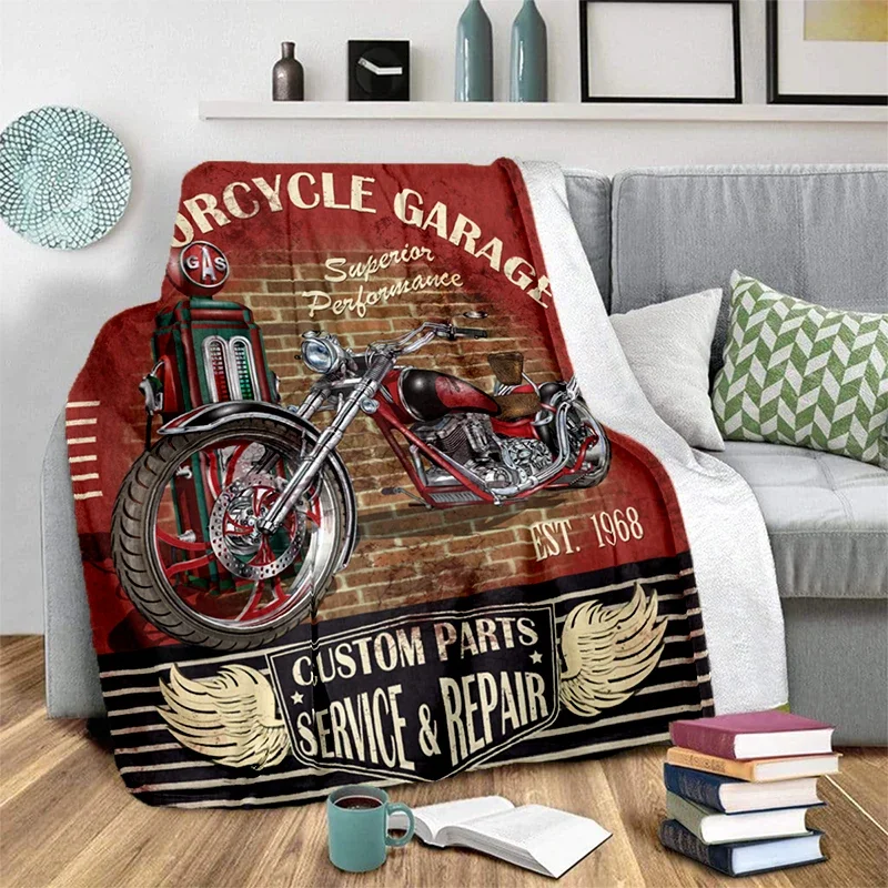 

Skull Motorcycle Plush Sofa Bed Throwing Cartoon Picnic Thin Blankets Modern Flannel Blanket Cover Gedruckt Bettdecke Geschenk