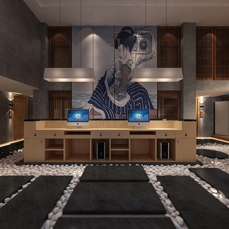 Superior Hotel Japanese Reception Desks France Fashion Design Company Lobby Counter Storage Office Furniture Mottakestol FYRD