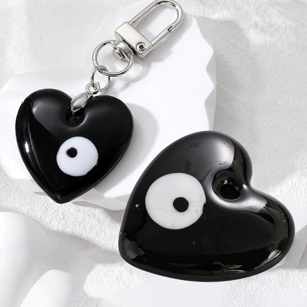 2PCS Evil Eye Beads Heart Turkish Blue Eye Amulet Pendant Hanging Spacer Beads Charms for DIY Bracelets Necklace Jewelry Making