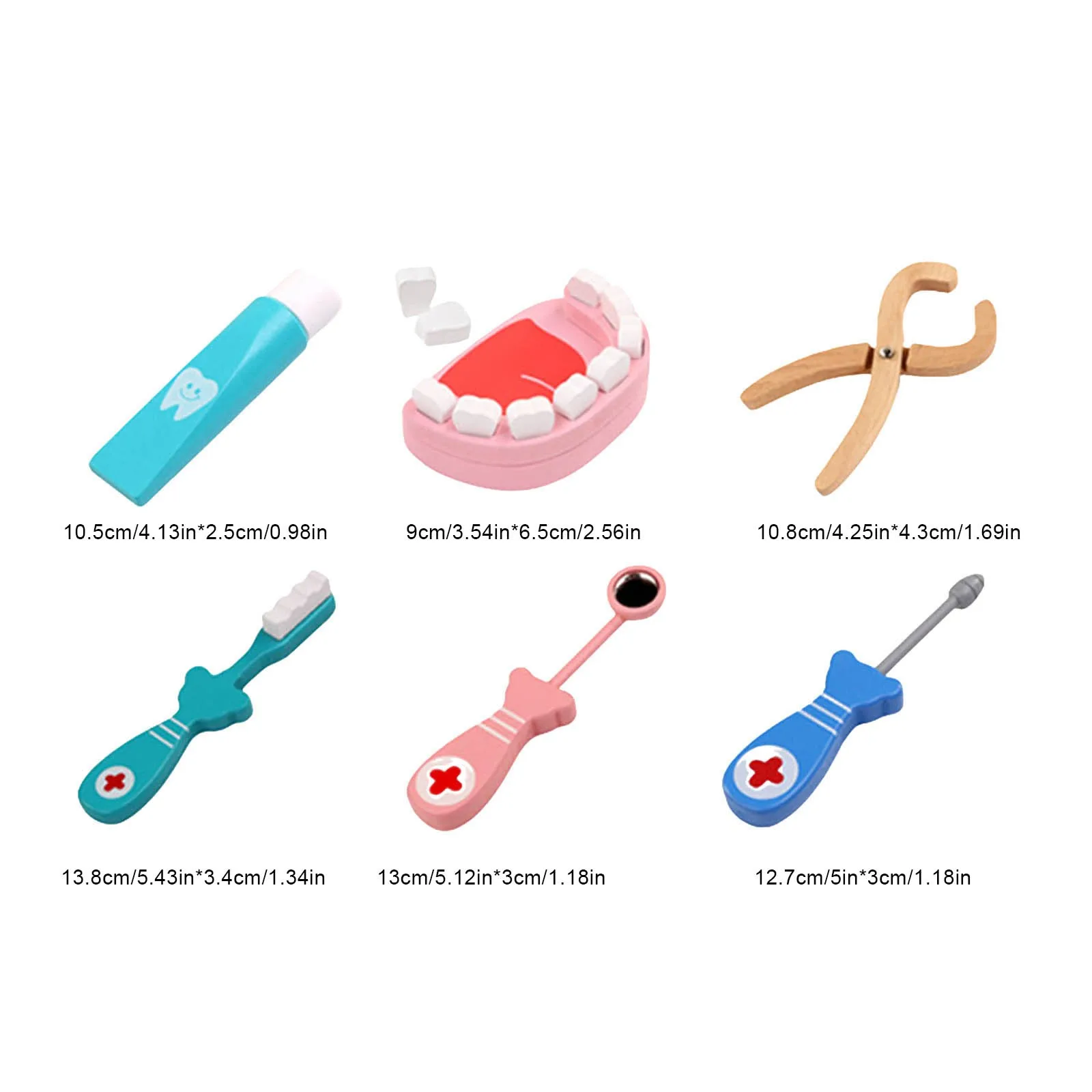 Creative Games for Kids 2-3 Children's Toy Set Toddler Doctor Toy Set 6 Wooden Tools Early Stem Building for Kids Ages 3-5