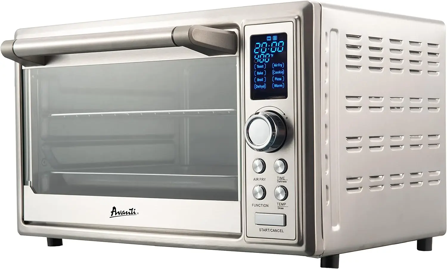 

Fryer Oven Combo with 8 Pre-Set Functions and Digital Controls, 90 Minute Timer and Auto Shut-Off, 0.8 Cu.Ft, Metallic