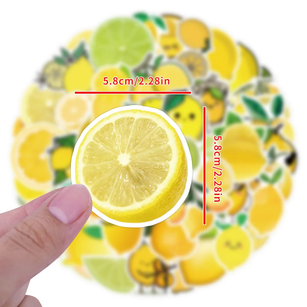 60pcs 귀여운 레몬 낙서 DIY 스티커 장식 가방 물 컵 편지지 휴대 전화 스쿠터 노트북 냉장고 데칼