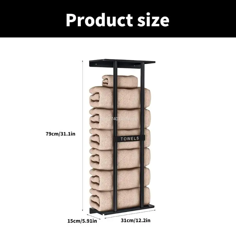 Portable Wall Mounted Towel Rack in Elegant Color Portable Accessory for Bathroom Rolled Towel Storage Solution Needs