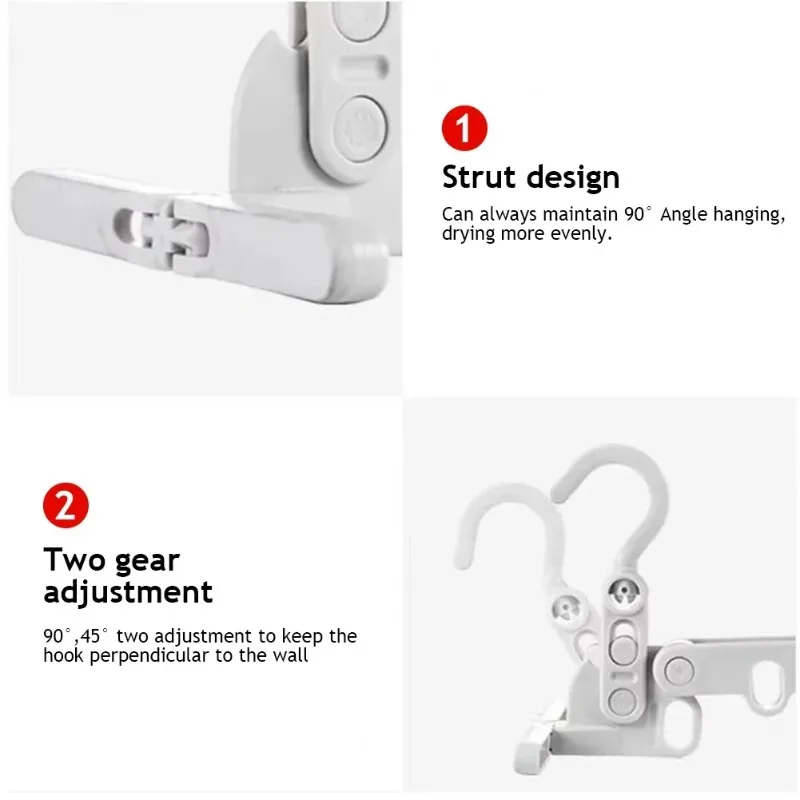 Portable Foldable Travel Hanger Folding Cloth Drying Rack Travel Hanger Hanging Rack with 5Holes for Hotel Multi-function Hanger