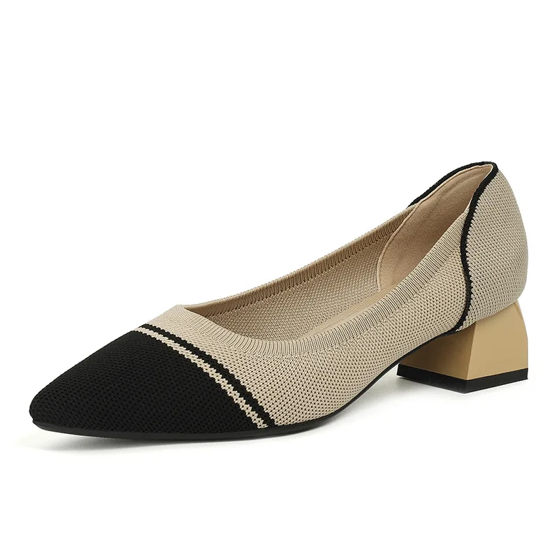 thumbnail image 1 of Zapatos de mujer de otoño con punta puntiaguda y diseño nuevo, zapatos de salón elegantes y poco profundos, 1 of 5