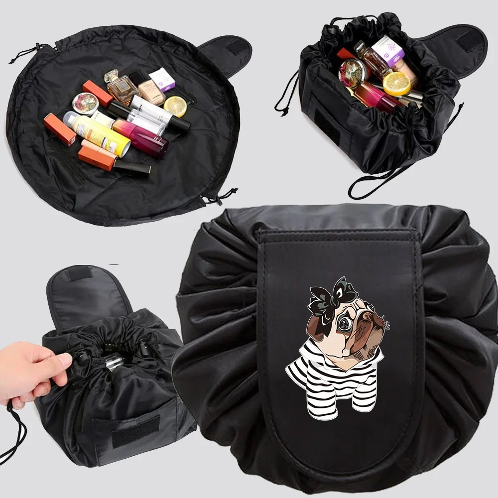 

Portable Women Drawstring Makeup Bags Travel Cosmetic Bag Toiletries Organizer Waterproof Beauty Bathroom Wash Pouch Dog Pattern