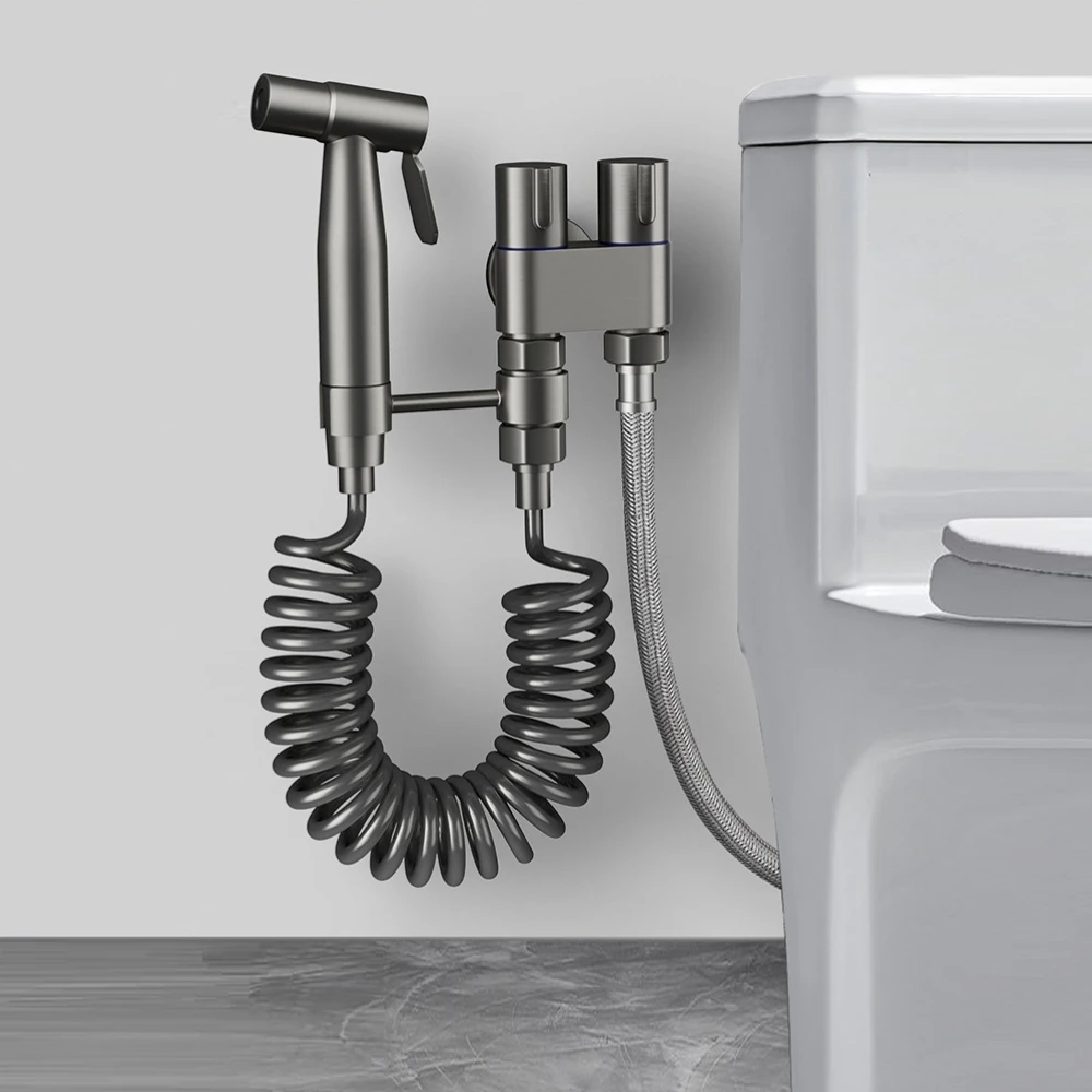Handheld Toilet Bidet Faucet Sprayer Stainless Steel Bathroom Bidet Spraye Set Hand Sprayer Shower Head Self Cleaning No Punch 2