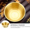 Smooth Copper Golden Bowl Pure Copper Carved Patterns Home Decorative Bowls Buddhist Offering Statue Sculpture Religious 2