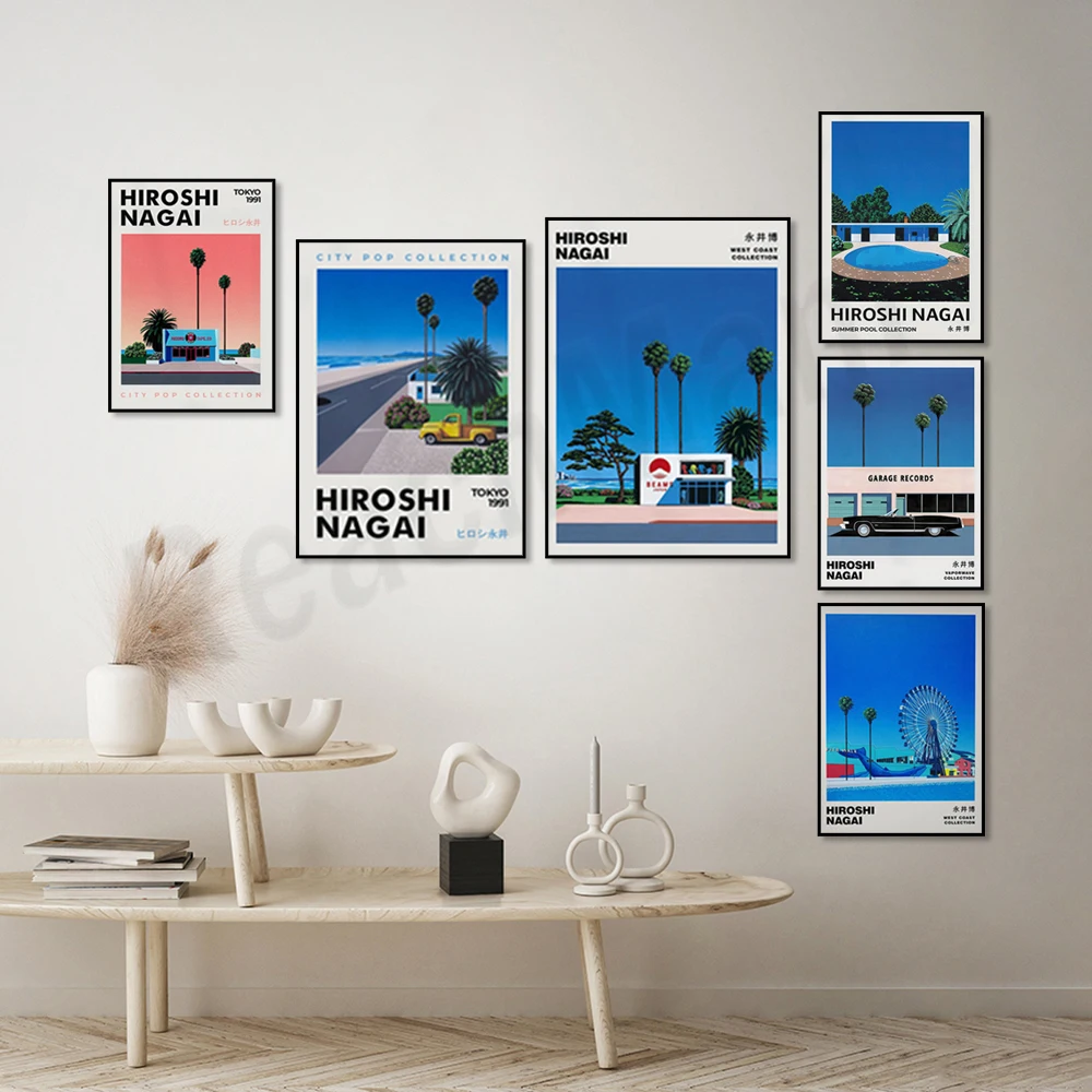 AISHITERU HAGUSHITE. ポップアート Autumn Hiroshi Nagai Poster, Fall Seasonal Landscape Art, Japanese