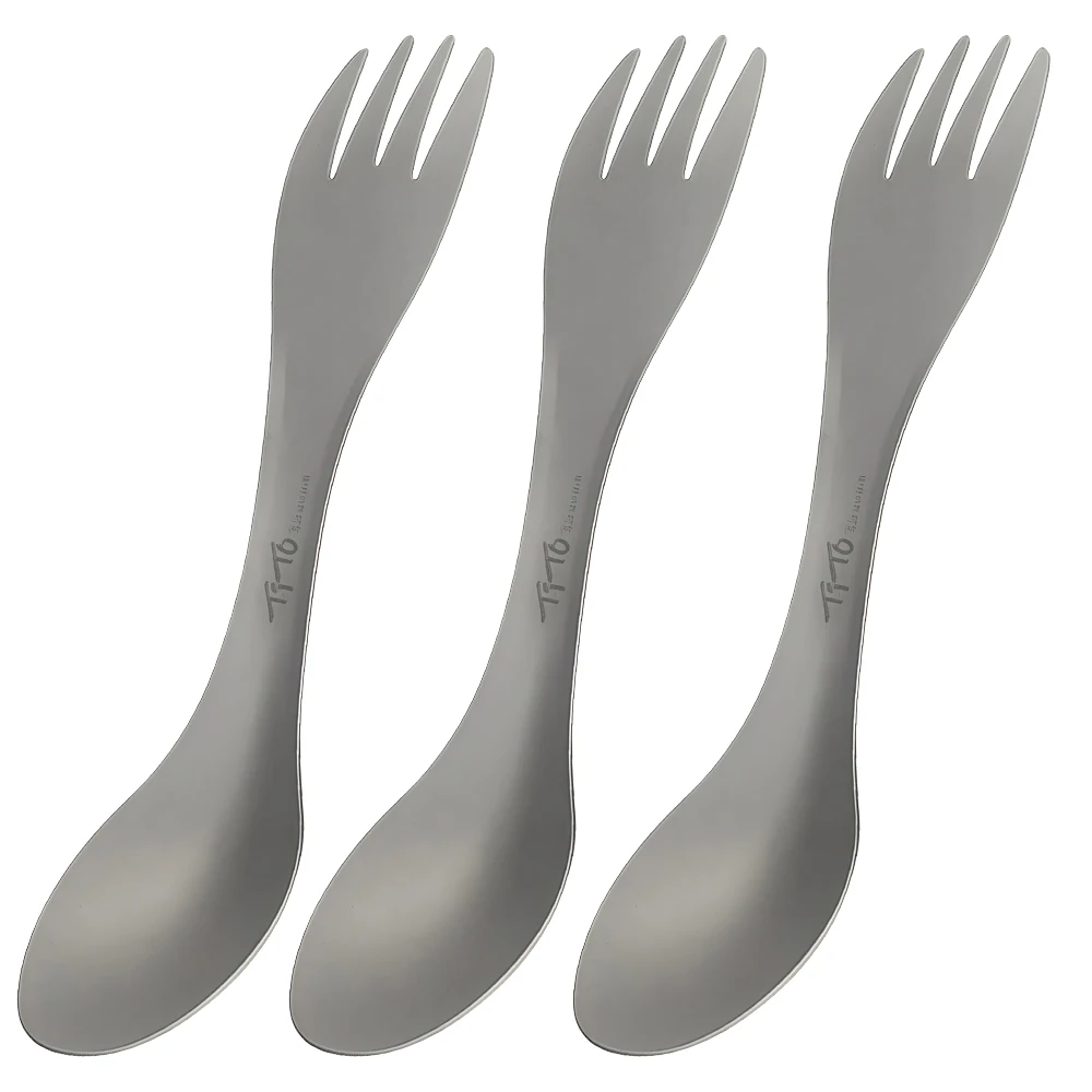 Titanium Spork 2-in-1 Spoon Ultralight Cookware Portable Fork Knife Outdoor Camping Picnic Travel Eco-Friendly Flatware