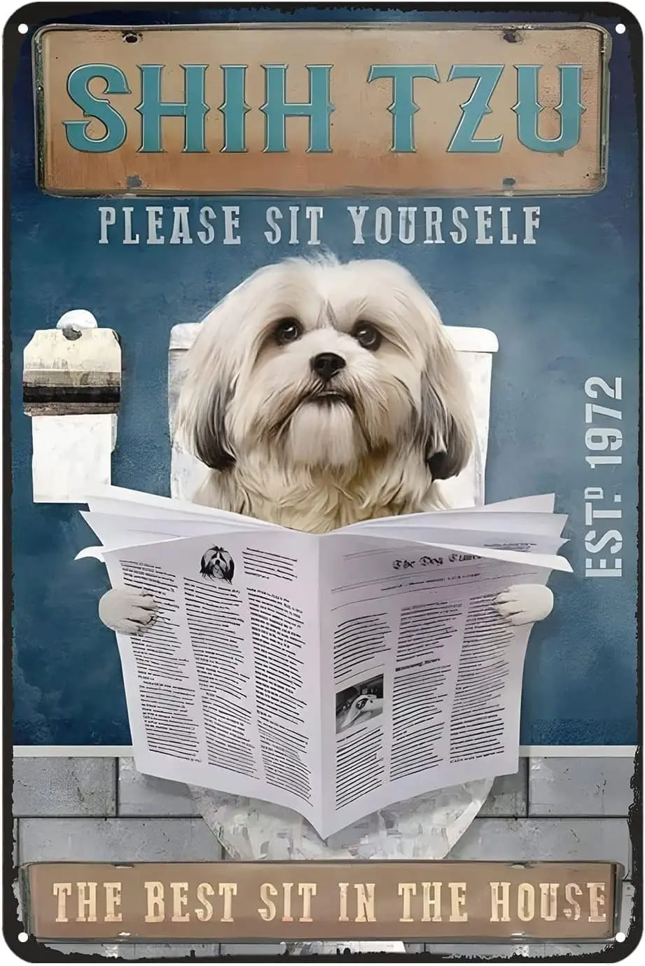 

Забавный металлический знак Shih Tzu собака для ванной комнаты компании жестяной знак для дома кухни ванной бара кафе клуба пещера Настенный декор