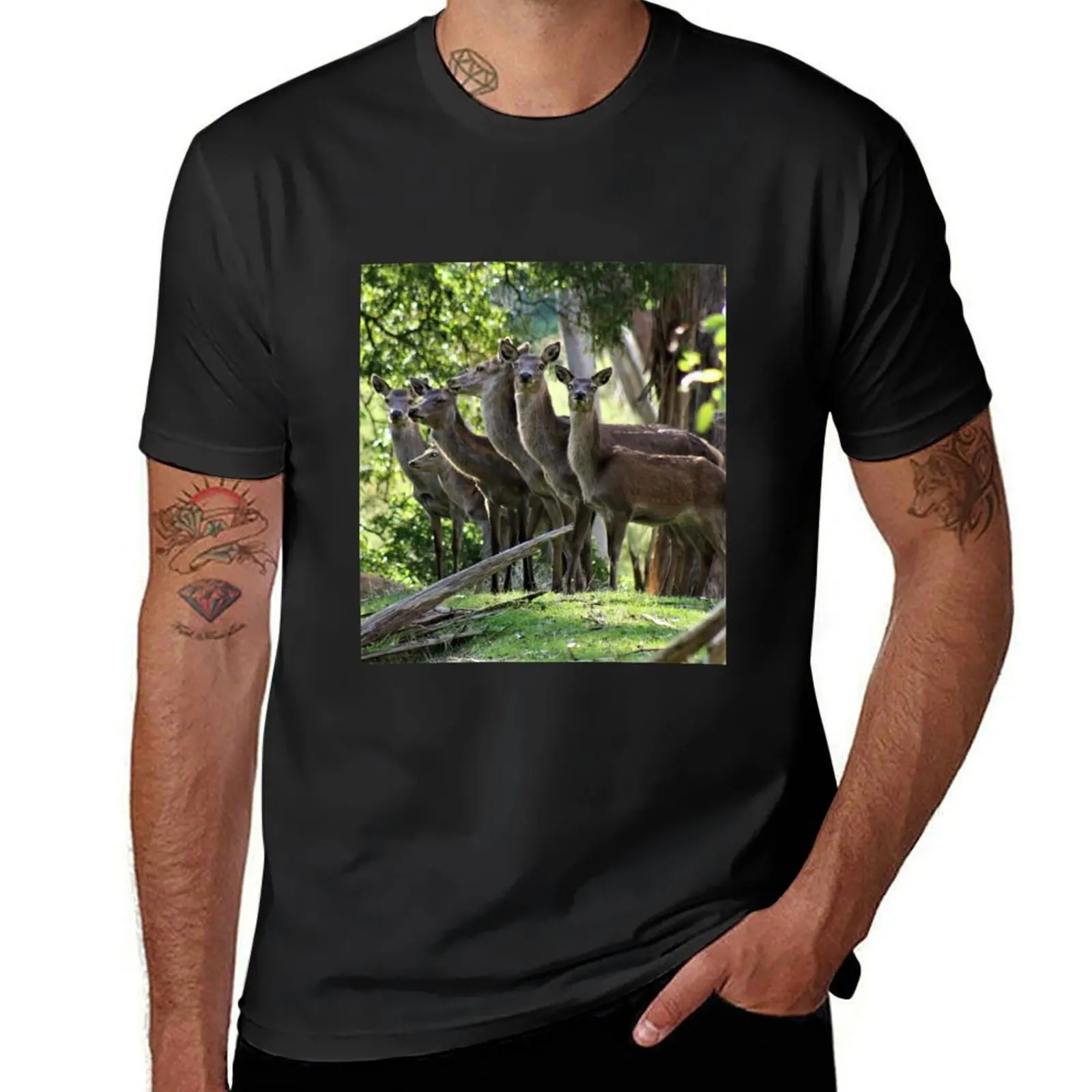 

A herd of deer T-shirt kawaii clothes quick drying sublime mens big and tall t shirts