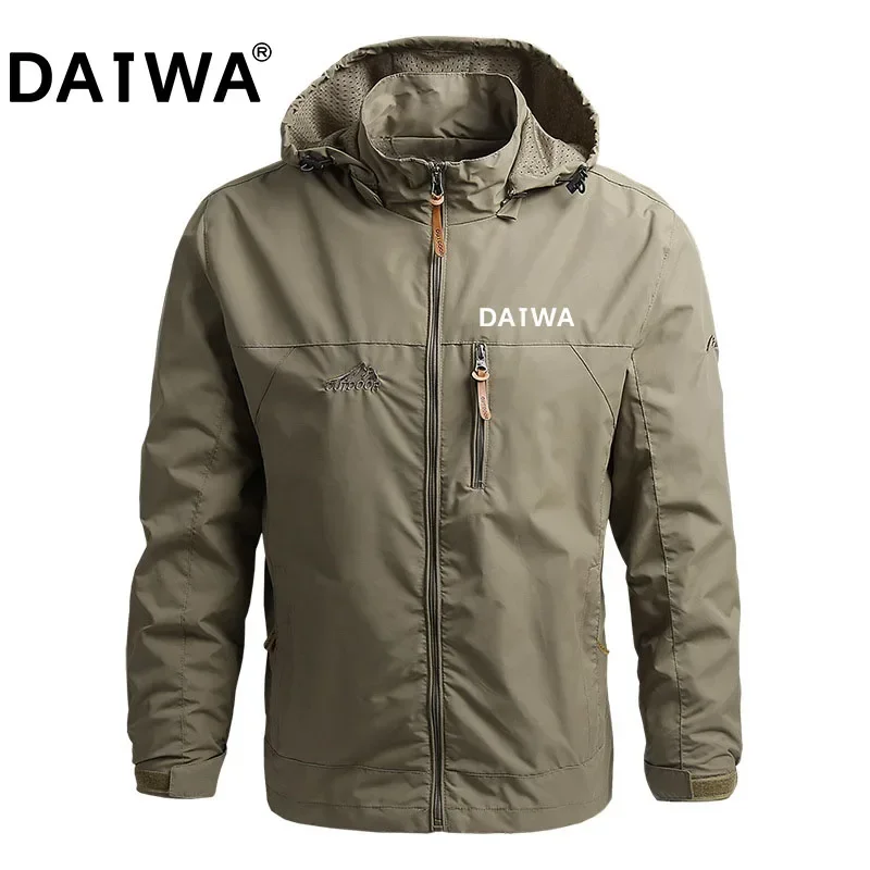 Datwa Men Waterproof Fishing Jacket Hooded Casual Clothing Outdoor Clothes Windbreaker Windproof Autumn Outwears Hiking Coats