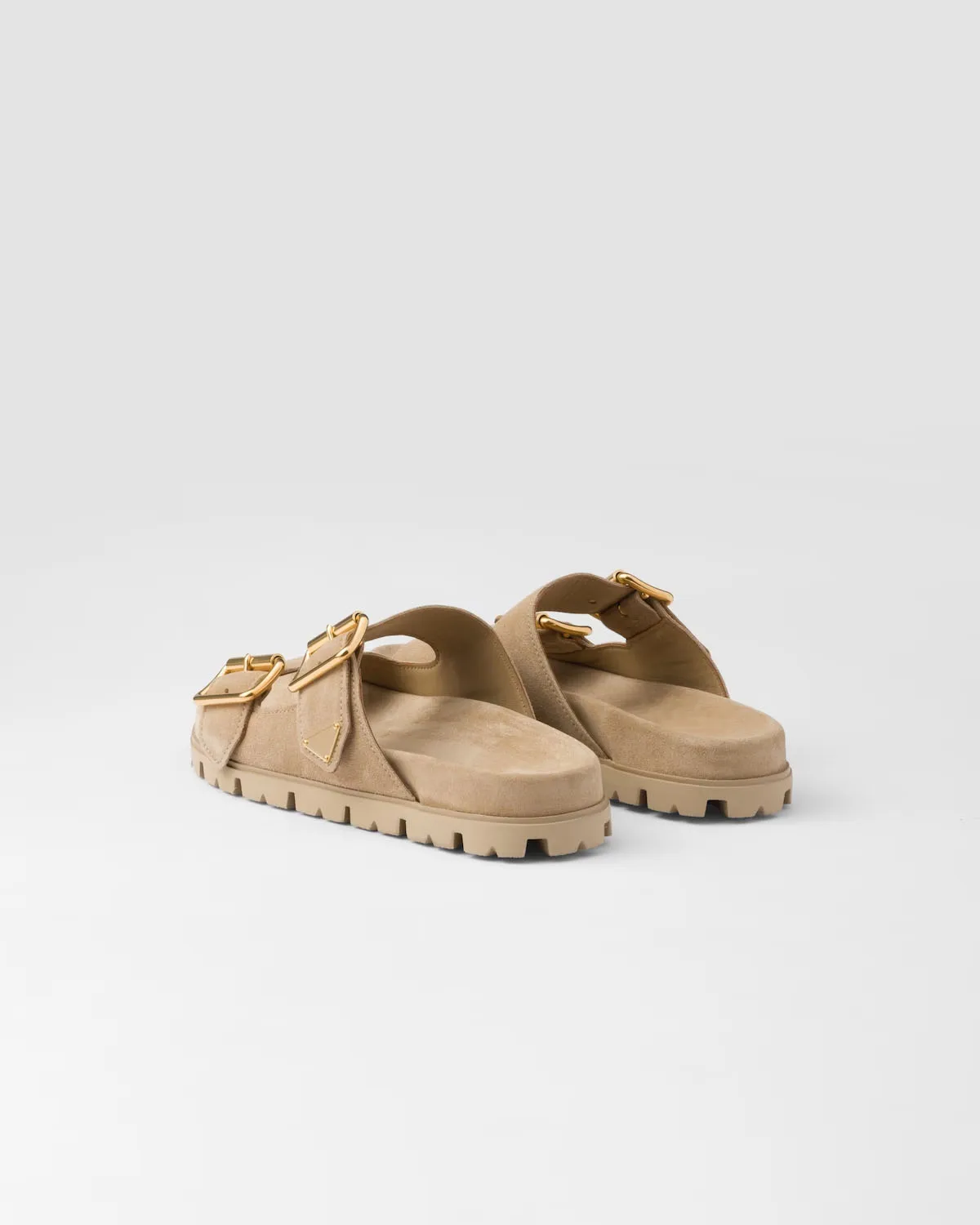 Women's Suede Strap Slides Straps Metal Buckles