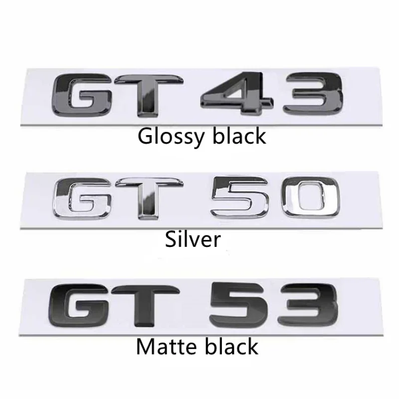 HOKOUPNZNT Chrome Glossy Black ABS Car Rear Trunk Letters