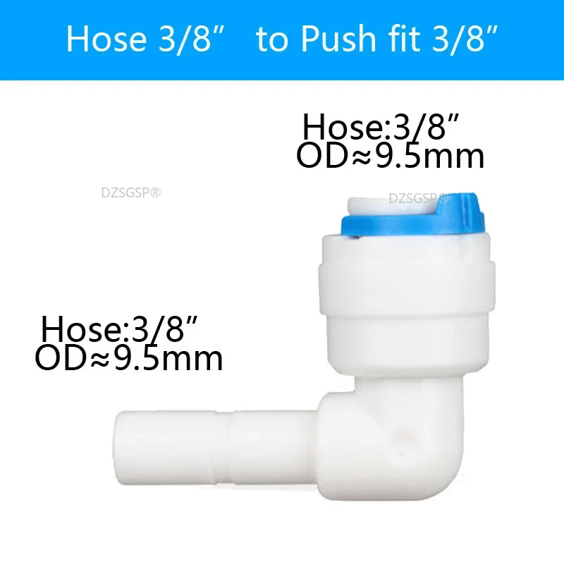 3/8 Elbow Push Fit Tube Quick Connect 3pcs for RO... - Grandado
