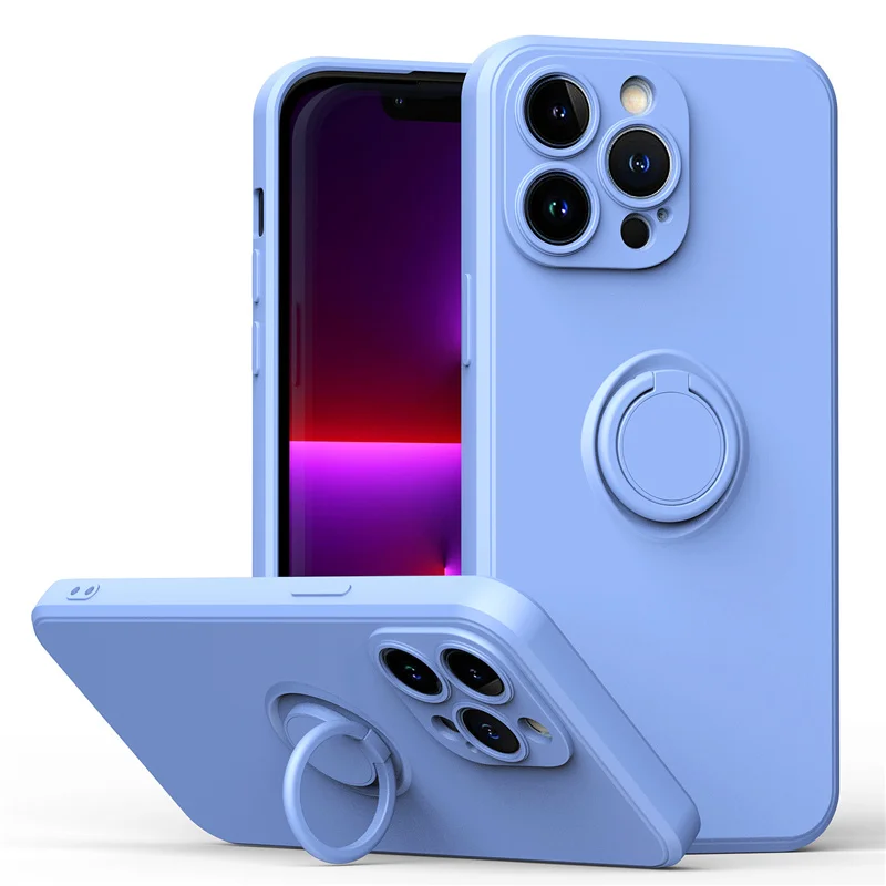 Coque téléphone magnétique en silicone avec anneau de support_voghion.com