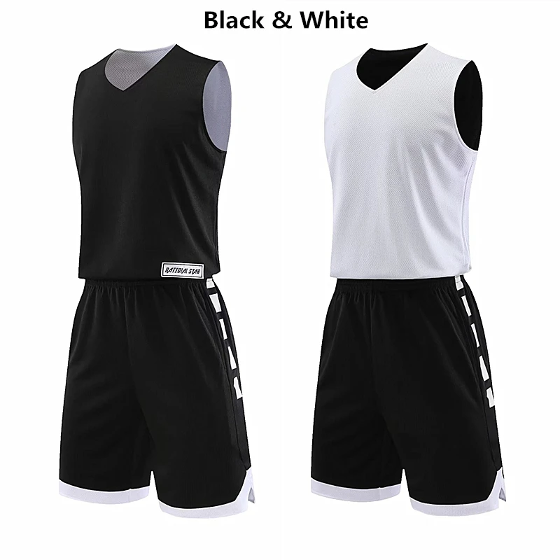 Men Sports Suit Basketball Training Clothes Double-sided Basketball Jerseys Suit For Men Women Quick-drying Sleeveless