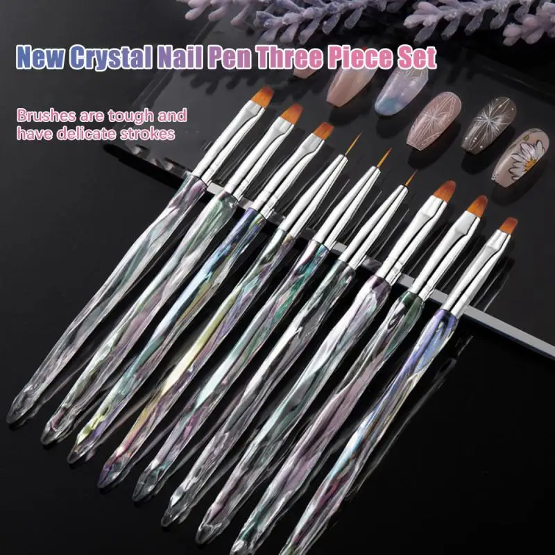 

Nail Art Brush Design Tip Painting Drawing Carving Dotting Pen FlatFan Liner Acrylic Gel UV Polish Nails Pen Manicure Tool