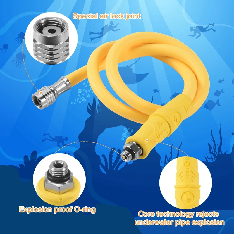 Scuba Diving Accessories Durable Scuba Diving BCD Medium Pressure Hose Scuba Diving Regulator For 2Nd Gauge Breathing Regulator