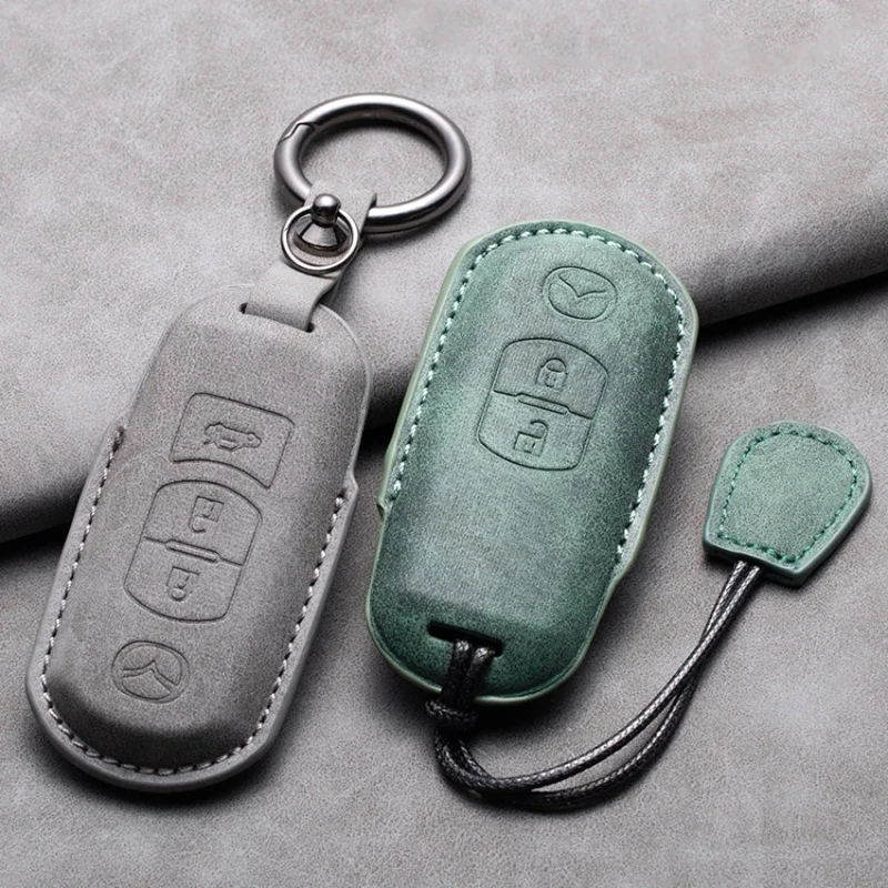 

Кожаный Автомобильный Чехол для ключа с дистанционным управлением для Mazda 2, 3, 6, Atenza, Axela, Demio, чехол CX5, Φ, CX7, 2015, 2016-2019, аксессуары для ключей