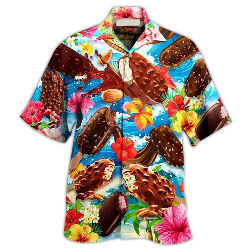 Las más nuevas camisetas holgadas y transpirables con estampado 3D de muñeco de nieve y helado para hombre y mujer, camisetas de manga corta para fiesta en la playa