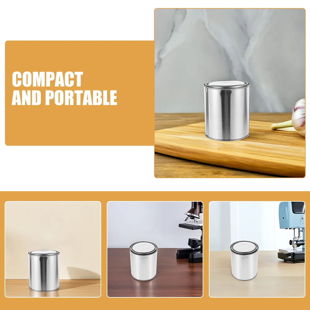3 Pcs Sealed Paint Bucket Metal Container With Lid Empty Paint Pots Thickened Round Iron Material Storage Cans Painting