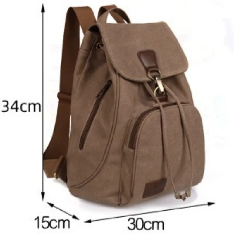 Women Canvas Backpack Vintage Large Capacity Travel Bag Fashion Drawstring Laptop School Bags Shoulder Bag for Teenage Girls