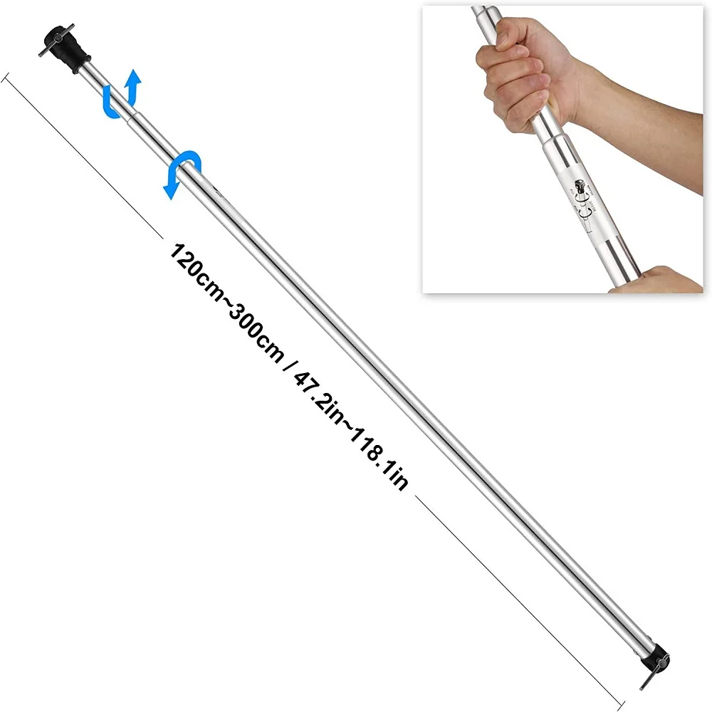 3M Max Length Telescopic Crossbar Photography Adjustable C-Stand Tripod Pole Sta