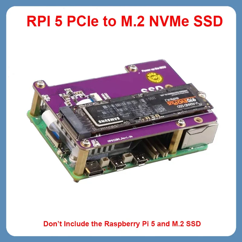 Placa de Expansão de Alta Velocidade Pcie para Ssd M.2 Raspberry pi Nvme Gen Gen m m Interface Chave para Rpi no Ssd M.2 e Rpi 5