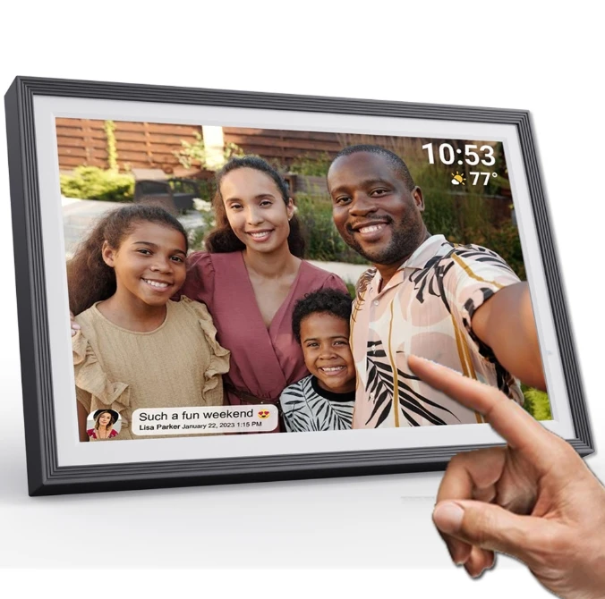 Touch-Screen Digital Photo Frame 10.1 Inch 32G Auto Rotation Photo Sharing Via Frameo APP Selling acrylic digital photo frame