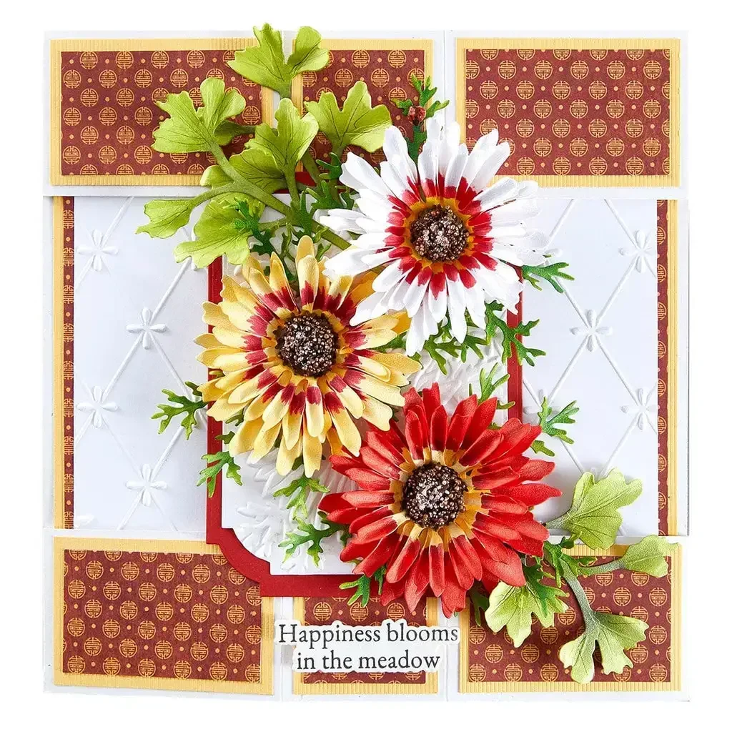 Painted Daisy And Ladybugs Metal Cutting Dies Scrapbook Diary Decoration Stencil Embossing Template Diy Greeting Card
