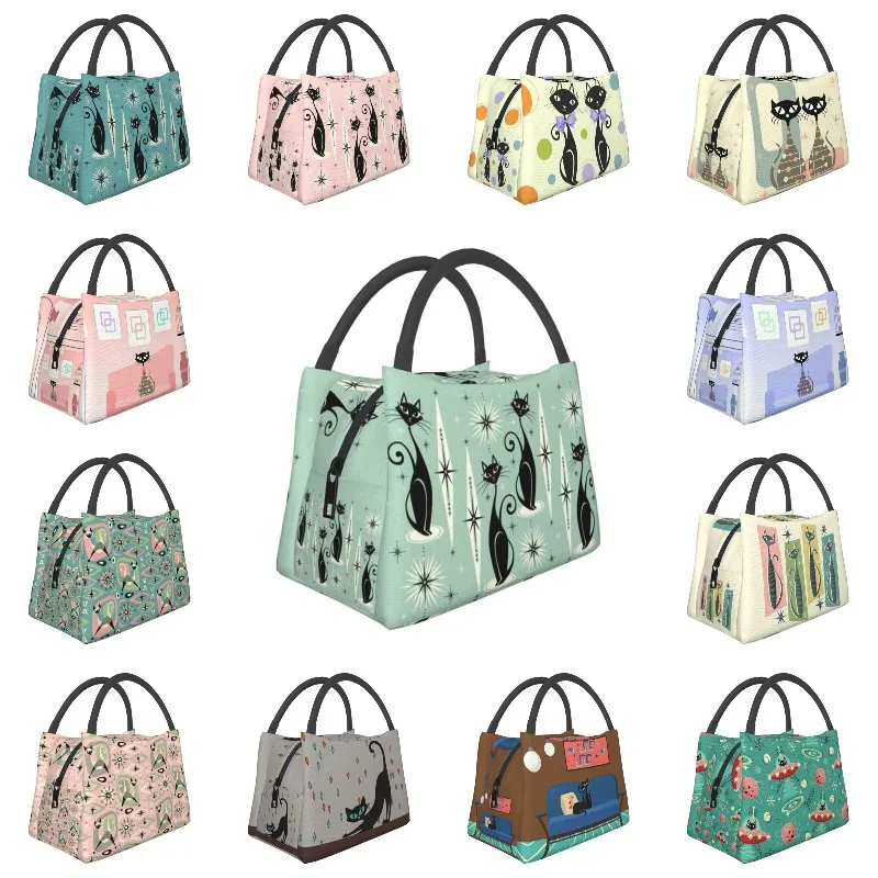 

Многоразовый Ланч-бокс с мультипликационным рисунком среднего века, Термоизолированный Ланч-бокс с изображением персонажей мультфильмов, атома, кошки, Термоизолированный Ланч-бокс для офиса, работы, пиник-контейнер