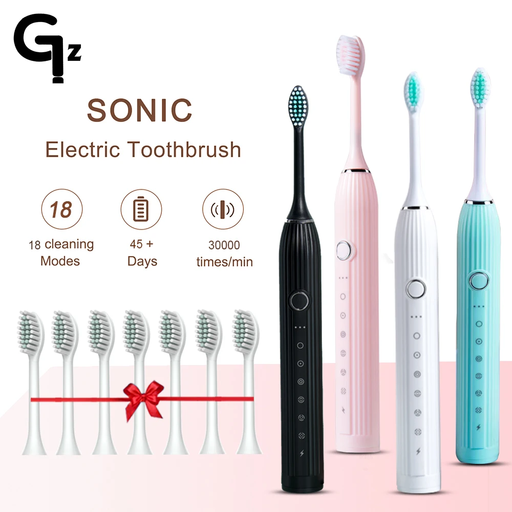 GeZhou N105 Sonic Electric toothbrush Adult children automatic toothbrush Rechargeable With 8 heads replacement IPX7 Tooth Brush 1