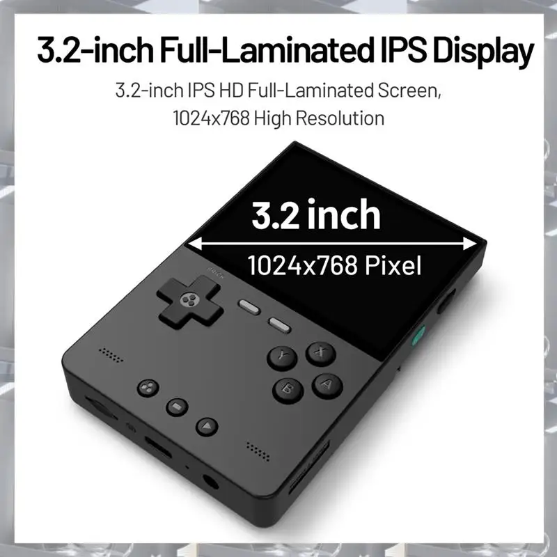 BRICK Handheld Game Console 256GB Portable Linux Video Game Console 3.2Inch 1024X768 IPS Screen Retro Controller A