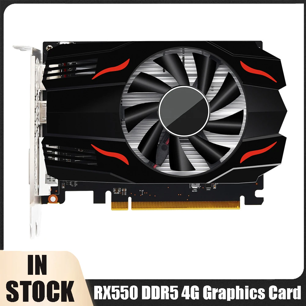 RX550 Graphics Cards 128Bit DDR5 Video Card 4GB Low Profile Computer Graphics Cards with Cooling Fan DP+DV1 For Gaming PC GPU
