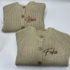 Personalized Solid Knitting Cotton Long Sleeve Outfit Toddler Baby Boys Girl Romper Spring Autumn Newborn Baby Girls Jumpsuit 1