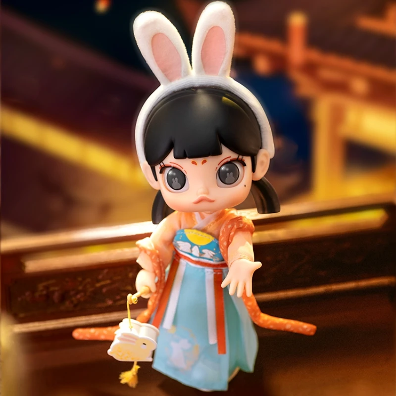 

Anime 13cm Kawaii Genuine Molly Figure Garden Lighting Party Model Girls With The Bunny Ears Decoration Doll Christmas Kid Gifts