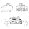 JDM 575 1/14 RC Hydraulic Bulldozer Heavy Duty Metal Dozer Truck Frsky X14 Remote Control Sound Light System RC Toy Model Gift 6