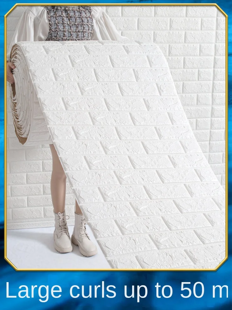 

Wallpaper Waterproof Moisture-Proof Wall Decoration Wallpaper Self-Adhesive Bedroom Cozy 3D Wall Sticker Wall Covering Ugly