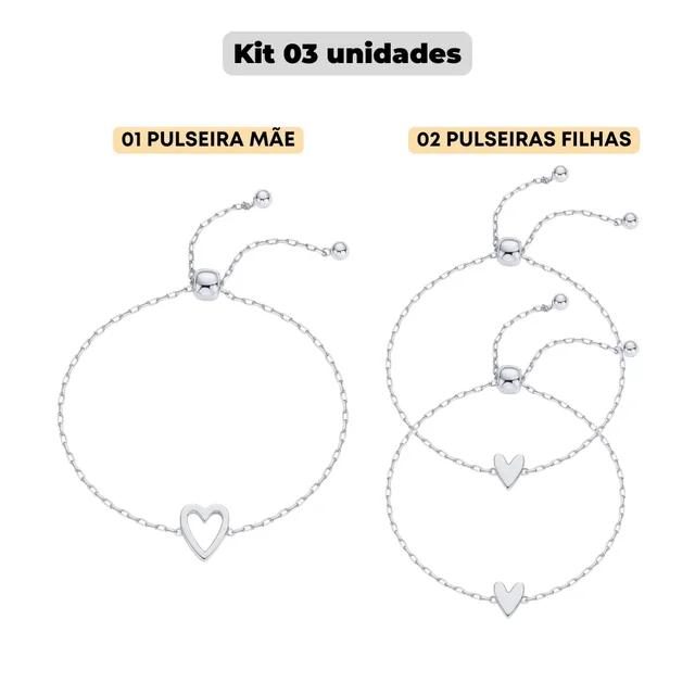 Ensemble de bracelets solitaires en forme de cœur pour femmes, mère et fille, en acier inoxydable plaqué or 14K, cadeaux de bijoux d'amitié, 1 à 3 pièces