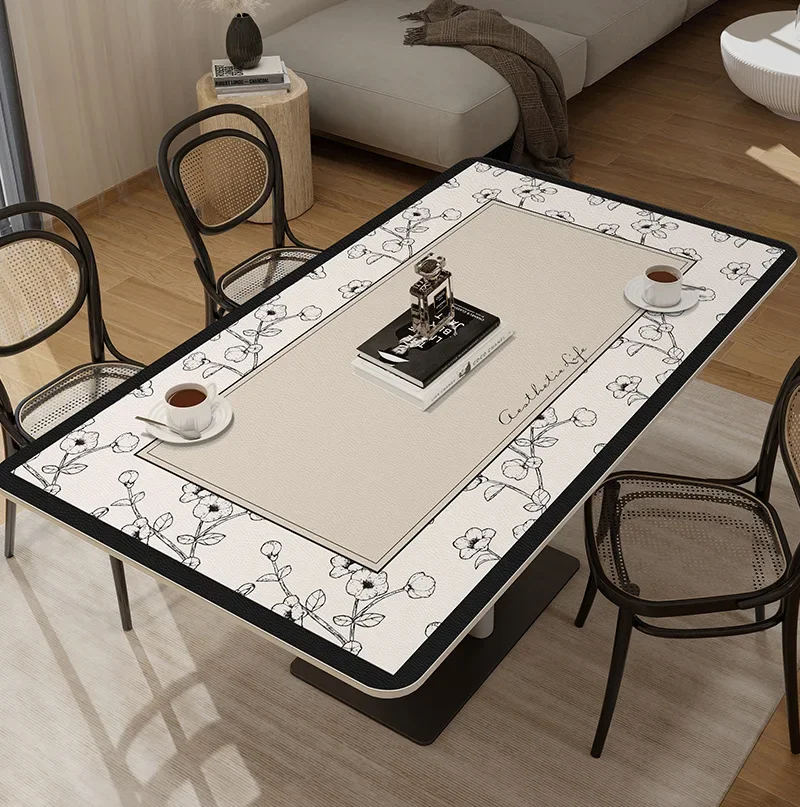 

Rectangular dining table mat tablecloth waterproof, oil resistant, washable, and scald resistant dining table mat