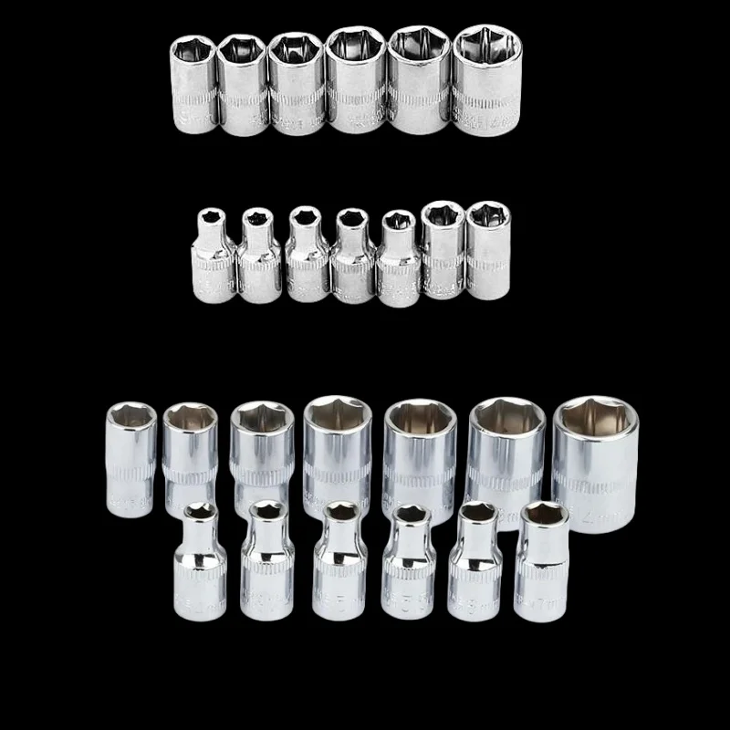 1-Piece 1/4 Drive Inch 4 4.5 5 5.5 6 7 8 9 10 11 12 13 14mm Ratchet Wrench Socket Head Sleeve Double End Hand Tools