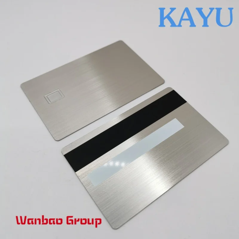 Customized Metal Credit Cards Black Color Chip Blank Stainless Steel 0.8mm  HICO Program Strip