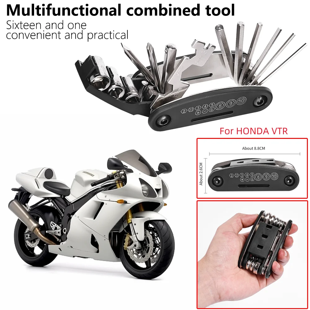 Misura Per Honda Vtr1000 Vtr 1000 Sp-1 Sp1 Sp-2 Fv Fw Fx Firestorm Vtr1000F Cnc Multi Tool Cacciavite Riparazione Bicicletta Moto