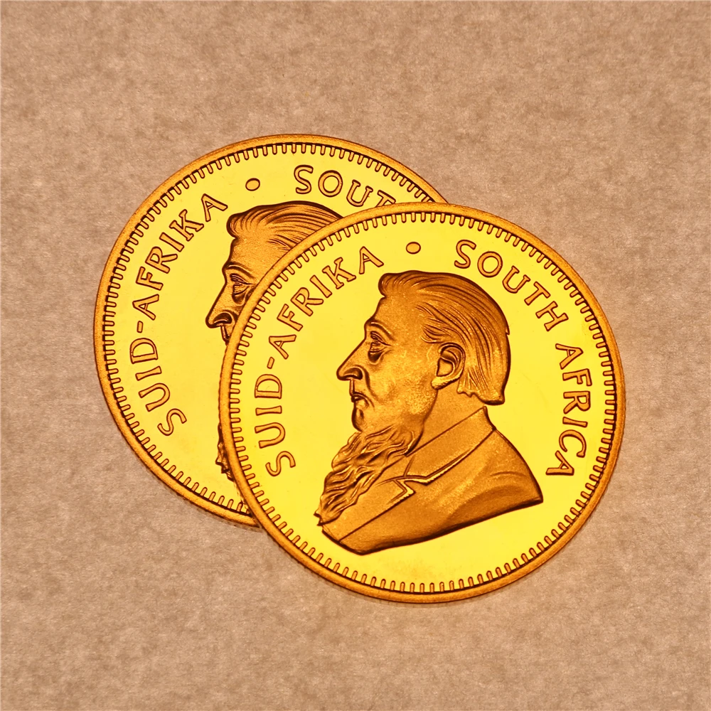 1972 Sudafrica Krugerrand 1 Oncia Placcato Oro Medaglie Commemorative Collezione Di Monete D'Oro Estero Che Giocano