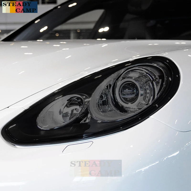 

2 Pcs Car Headlight Protective Film Smoked Black Tint Wrap Vinyl Transparent TPU Sticker For Porsche Panamera 970 2014 2015 2016