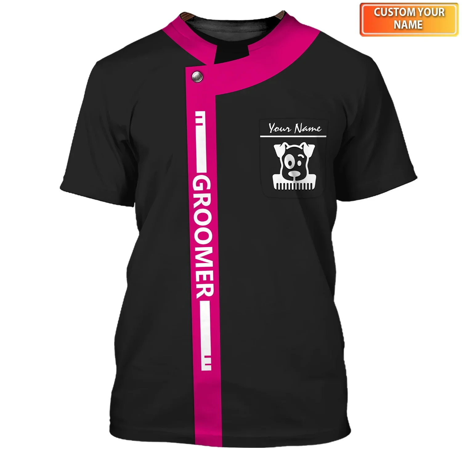 PLstar Cosmos Neueste Pet Groomer Sommer männer T-shirt Personalisierte Hund Groomer Name 3D Gedruckt t-shirt Unisex Casual Tops DW170 – Detail 34