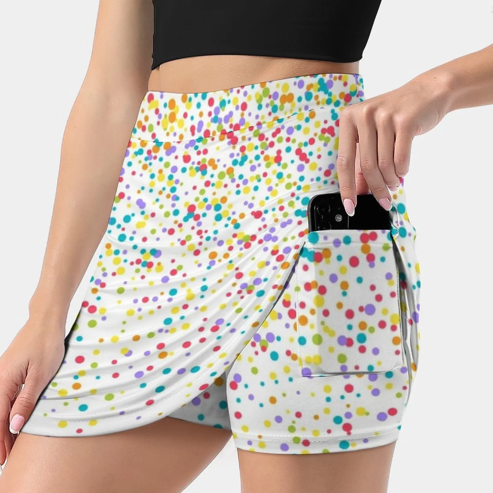 

Confetti Women's skirt With Hide Pocket Tennis Skirt Golf Skirts Badminton Skirts Running skirts Confetti Dot Dots Dotty Spot